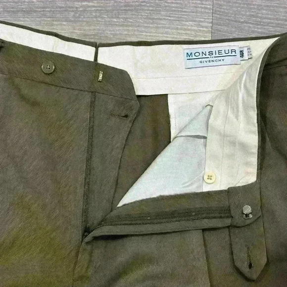 Vintage Monsieur By Givenchy Pleated Dress Pants Mens 40R Brown Made in USA - Picture 3 of 16